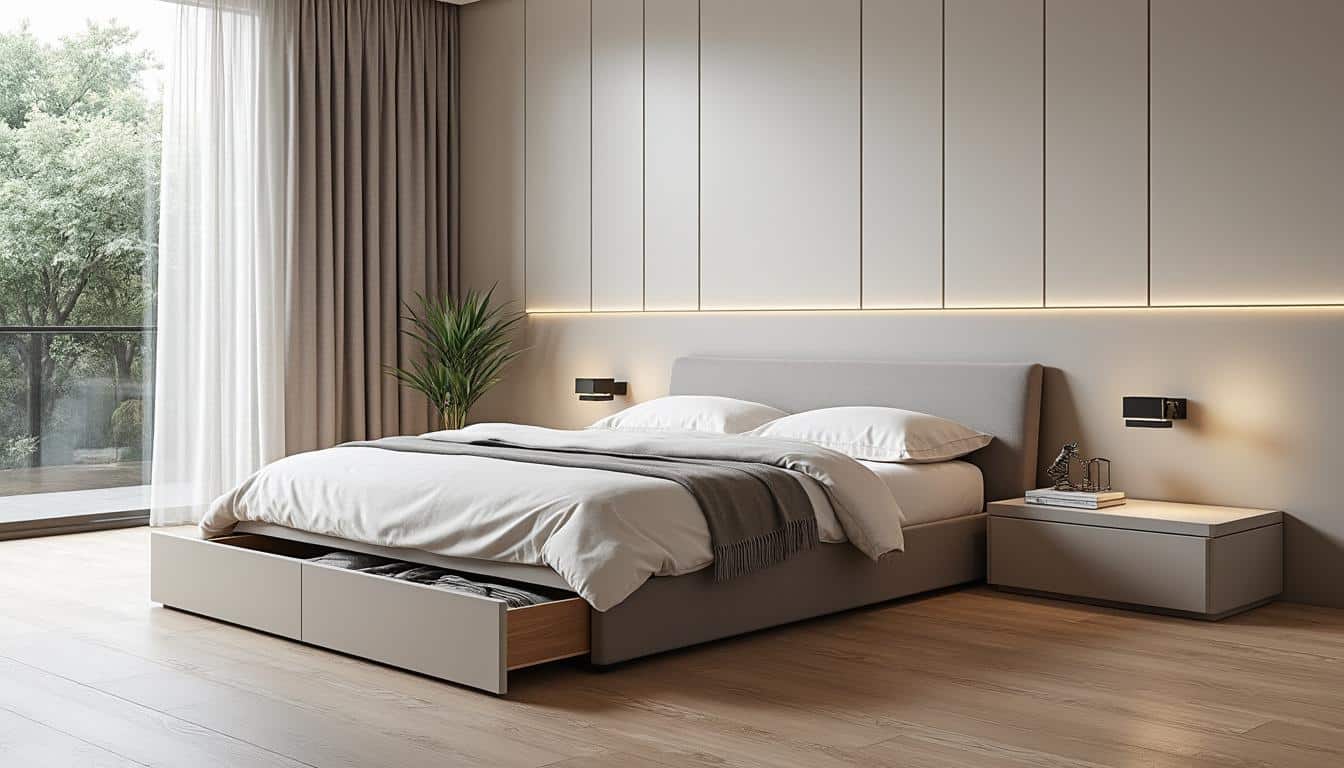 découvrez comment optimiser l'espace de votre chambre en intégrant des rangements invisibles, alliant praticité et esthétisme pour un intérieur épuré et fonctionnel.
