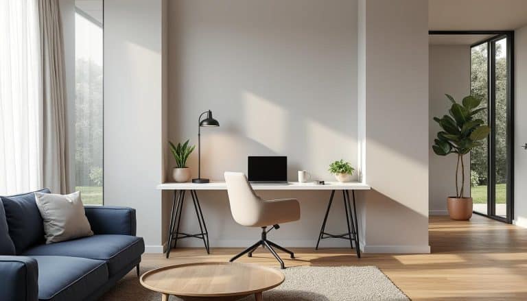 découvrez des idées d'aménagement intérieur pour créer un bureau discret et fonctionnel dans votre salon, alliant esthétisme et praticité.